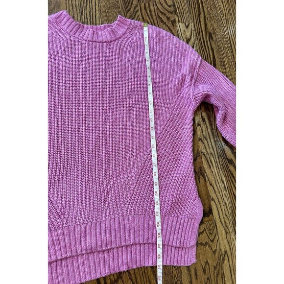 American‎ Eagle Women's Oversized Chunky Knit Pink Crewneck Sweater Size XS EUC - Picture 7 of 8